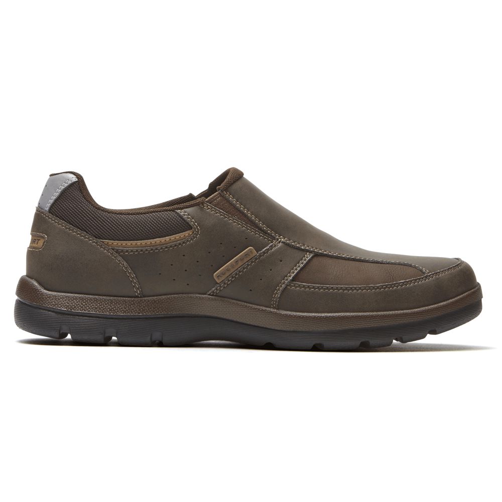 Rockport Get Your Kicks Slip-On - Mens Walking Shoes - Brown - NZ (PCJ-412390)